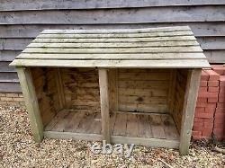 Premium Heavy Duty Tall Double Bay Wooden Log Store/Shelter Great Price