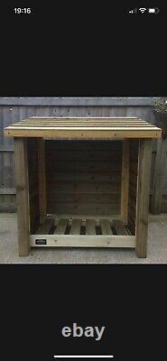 Ramsley 3ft Wide Outdoor Wooden Log Store with Kindling Shelf