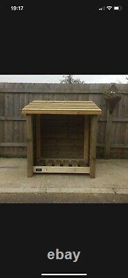 Ramsley 3ft Wide Outdoor Wooden Log Store with Kindling Shelf