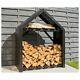 Rowlinson Black Apex Wooden Log Store Outdoor Water Resistant All Year
