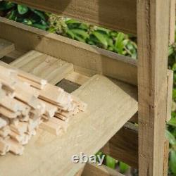 Rowlinson Narrow Wooden Log Wood Store Kindling Shelf Garden Storage