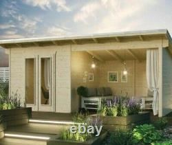 Rowlinson Oasis Log Cabin Summerhouse Garden Office Room Store Wooden Chalet New