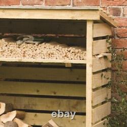 Rowlinson Small Wooden Log Wood Store Kindling Shelf Garden Storage