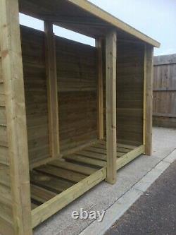 Rugglestone 6ft Wide Outdoor Wooden Log store Available With Doors And Shelf