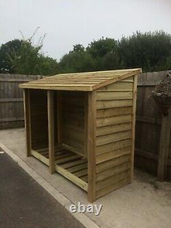 Rugglestone 6ft Wide Outdoor Wooden Log store Available With Doors And Shelf