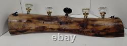 Rustic Coat & Hat Hanger Log & Crystal Doorknob Wall Mounted Handmade 25 long