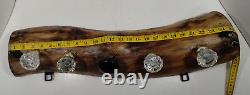 Rustic Coat & Hat Hanger Log & Crystal Doorknob Wall Mounted Handmade 25 long