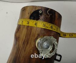 Rustic Coat & Hat Hanger Log & Crystal Doorknob Wall Mounted Handmade 25 long