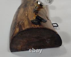 Rustic Coat & Hat Hanger Log & Crystal Doorknob Wall Mounted Handmade 25 long