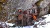 Secret House Under A Rock In The Mountains Stealth Hut Wilderness Survival Shelter Snow