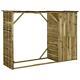 Shed Storage Wooden Garden Tools And Fire Log Store Wide Outdoor 2in1 Solid Pine