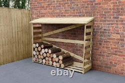 Slatted Wooden Log Store Forest Large Timber Wood Store Pressure Treated