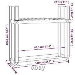 Solid Wood Firewood Rack Wooden Log Store Wood Shed Log Holder Lumber V4Q9