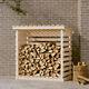 Solid Wood Pine Firewood Rack Wooden Log Store Wood Shed Log Holder Lumber E4t9