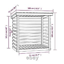 Solid Wood Pine Firewood Rack Wooden Log Store Wood Shed Log Holder Lumber E4T9