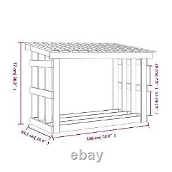 Solid Wood Pine Firewood Rack Wooden Log Store Wood Shed Log Holder Lumber H6Z4