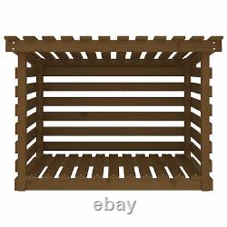 Solid Wood Pine Firewood Rack Wooden Log Store Wood Shed Log Holder Lumber H7T9