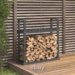 Solid Wood Pine Firewood Rack Wooden Log Store Wood Shed Log Holder Lumber R7Y2