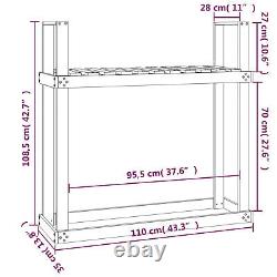 Solid Wood Pine Firewood Rack Wooden Log Store Wood Shed Log Holder Lumber R7Y2