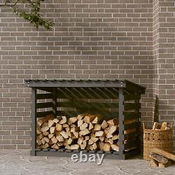 Solid Wood Pine Firewood Rack Wooden Log Store Wood Shed Log Holder Lumber Y9B4