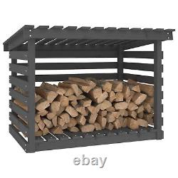 Solid Wood Pine Firewood Rack Wooden Log Store Wood Shed Log Holder Lumber Y9B4