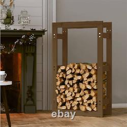 Solid Wood Pine Firewood Rack Wooden Log Store Wood Shed Lumber Storage G1W8