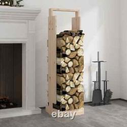 Solid Wood Pine Log Holder Wooden Firewood Rack Lumber Storage Carrier vidaXL