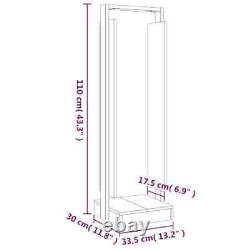 Solid Wood Pine Log Holder Wooden Firewood Rack Lumber Storage Carrier vidaXL