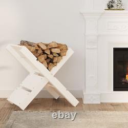 Solid Wood Pine Log Holder Wooden Firewood Rack Lumber Storage Fireplace N8O2