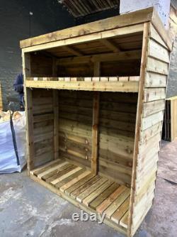 Super Heavy Duty Timber Wooden Garden Log Store Firewood Shed £250 Tanalised