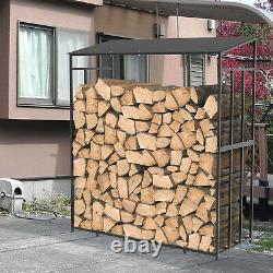 Tall Metal Firewood Wood Log Store Rack Storage Winter Wood Burner Shelf Stand