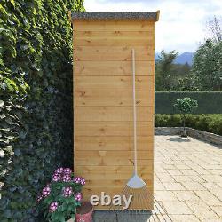 Tall Wooden Garden Shed Storage Box Windowless Outdoor Log Store Tool Cupboard