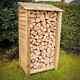 Tall Wooden Log Store, Firewood Storage, Outdoor Wood Store W975xh1800xd690mm
