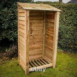 Tall Wooden Log Store, Firewood Storage, Outdoor Wood Store W975xH1800xD690MM
