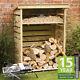 Tanalised Wooden Log Store Wood Firewood Outdoor Garden Storage Logs Shed New