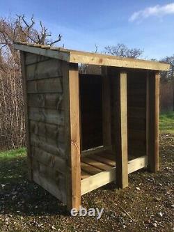 Thornworthy 4 Ft Wide Double Bay Wooden Log Store