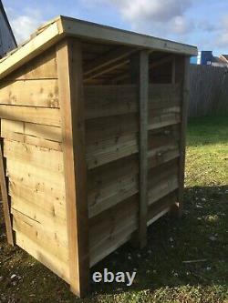 Thornworthy 4 Ft Wide Double Bay Wooden Log Store