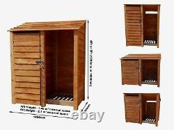 Tool Storage & Log Store Wooden (W-146cm, H-126cm/180cm, D-81cm) Green or Brown