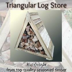 Triangular Wooden Log Store. COLLECTION ONLY