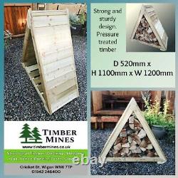 Triangular Wooden Log Store. COLLECTION ONLY