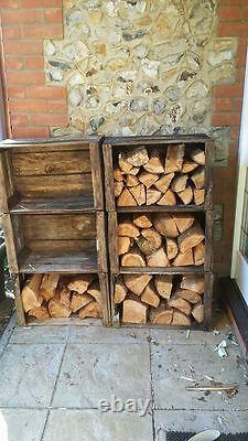 VINTAGE WOODEN APPLE FRUIT CRATES X 6 Log Store Timber Store Wood Burner