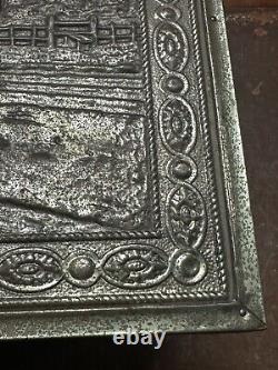 Vintage Brass Embossed Wooden Coal/log Storage Box 47x33x32cm