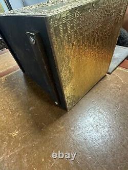 Vintage Brass Embossed Wooden Coal/log Storage Box 47x33x32cm