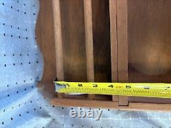 Vintage LARGE Wooden Hanging Display Wall Shelf With Cut Out Hearts On Sides