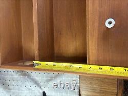 Vintage LARGE Wooden Hanging Display Wall Shelf With Cut Out Hearts On Sides