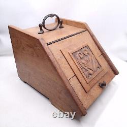 Vintage Wooden Coal Scuttle / Log Bin Fireplace Storage Free UK P&P