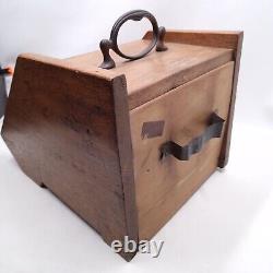 Vintage Wooden Coal Scuttle / Log Bin Fireplace Storage Free UK P&P