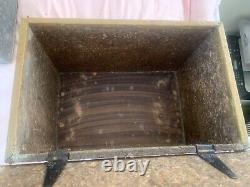 Vintage wooden coal/log/kindling storage box (metal plated) with metal intray