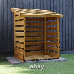 WOODEN LOGSTORE PRESSURE TREATED 3ft LOG STORAGE OUTSIDE GARDEN WOOD STORE NEW