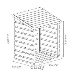 WOODEN LOGSTORE PRESSURE TREATED 3ft LOG STORAGE OUTSIDE GARDEN WOOD STORE NEW